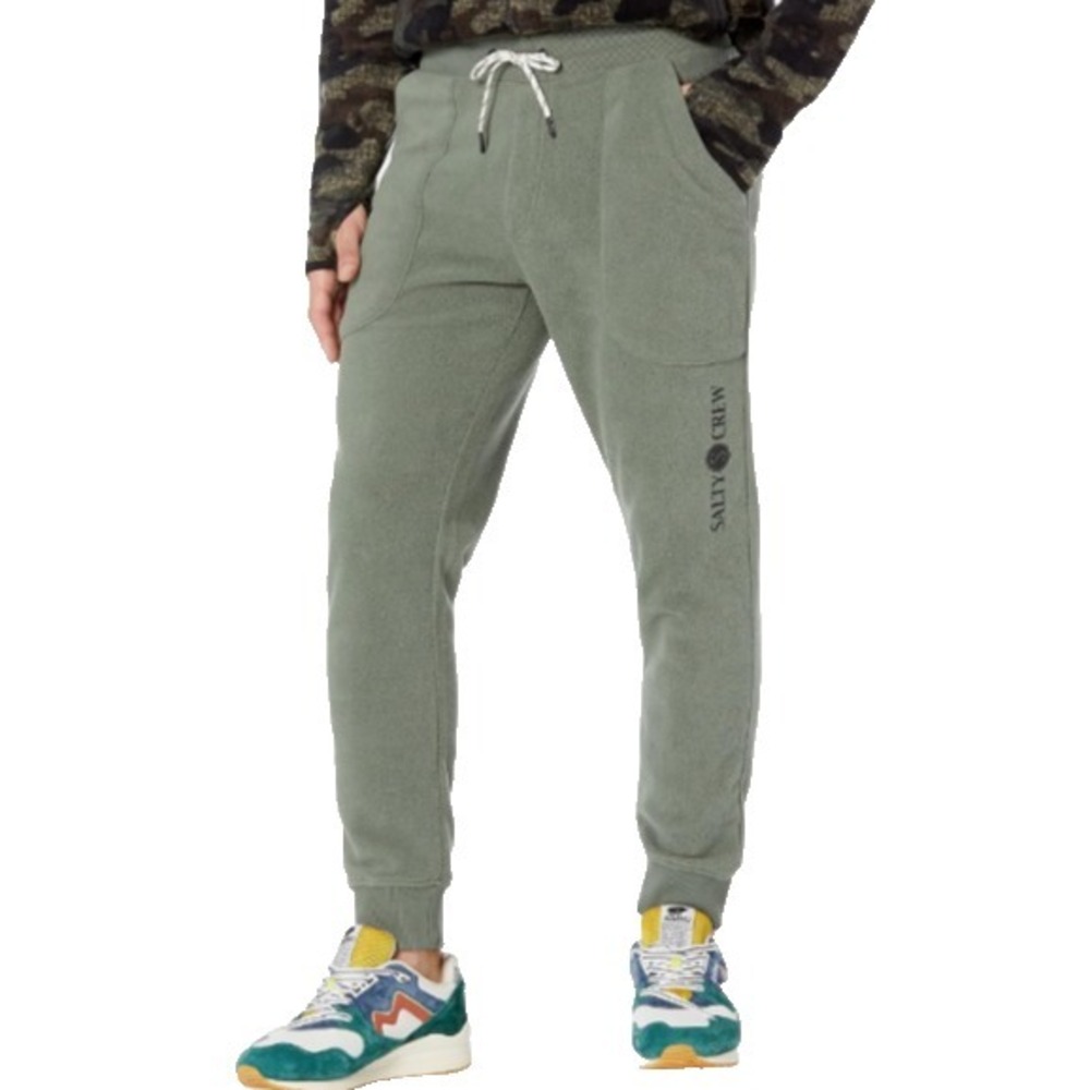 Man's Size XL - Salty Crew Edgewater Polar Fleece Pants Fatigue Green